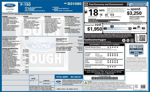 used 2022 Ford F-150 car, priced at $46,040