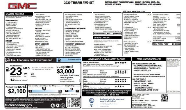used 2020 GMC Terrain car, priced at $23,000