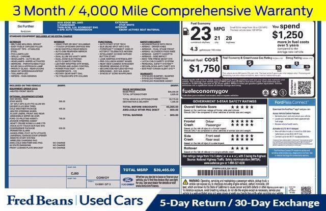 used 2020 Ford Edge car, priced at $18,000