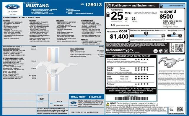 used 2022 Ford Mustang car, priced at $34,560