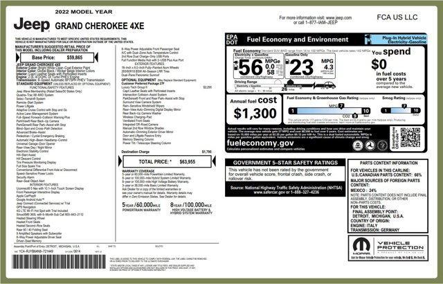 used 2022 Jeep Grand Cherokee 4xe car, priced at $34,900