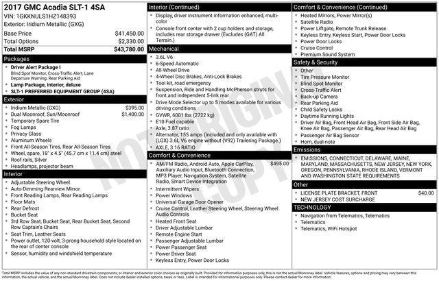 used 2017 GMC Acadia car, priced at $15,090