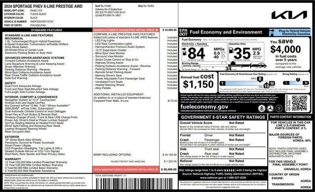 used 2024 Kia Sportage Plug-In Hybrid car, priced at $36,950