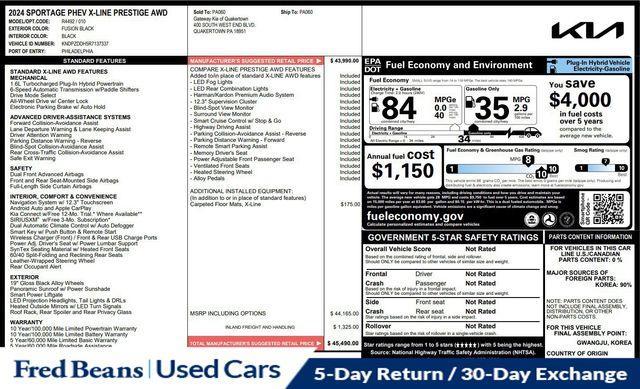 used 2024 Kia Sportage Plug-In Hybrid car, priced at $32,930