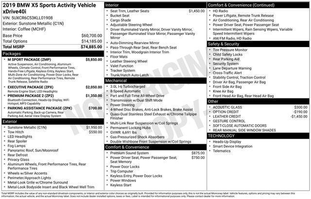 used 2019 BMW X5 car, priced at $24,990