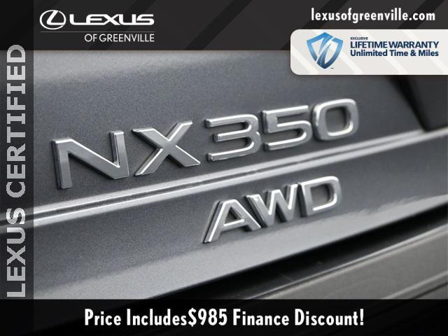 used 2022 Lexus NX 350 car, priced at $41,598