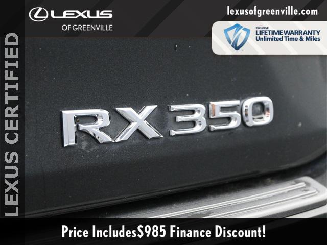 used 2022 Lexus RX 350 car, priced at $44,998