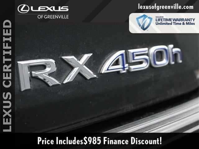 used 2019 Lexus RX 450h car, priced at $33,998