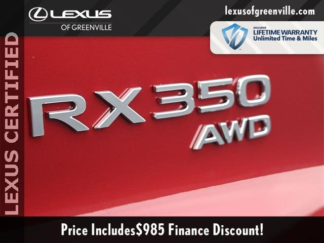 used 2025 Lexus RX 350 car, priced at $59,998