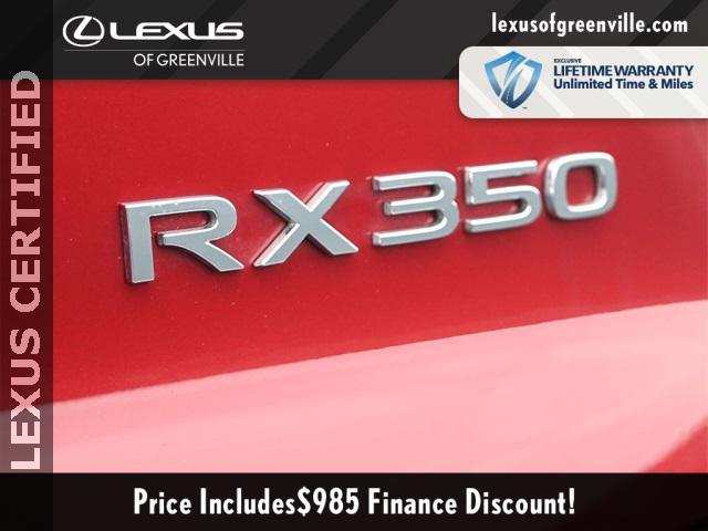 used 2024 Lexus RX 350 car, priced at $55,598