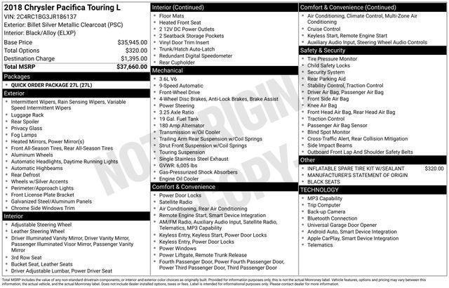 used 2018 Chrysler Pacifica car, priced at $12,900