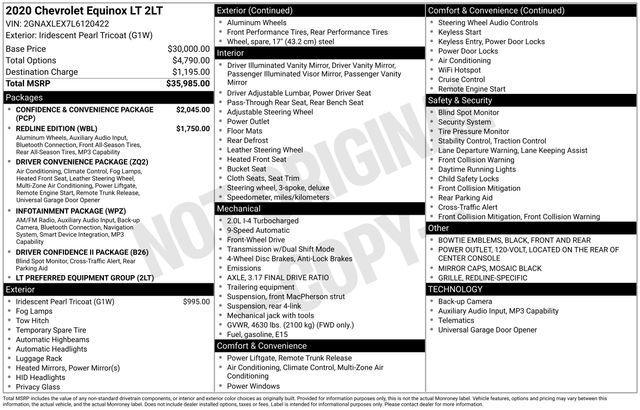 used 2020 Chevrolet Equinox car, priced at $10,000