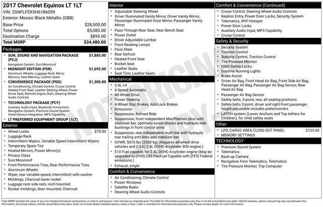 used 2017 Chevrolet Equinox car, priced at $10,800