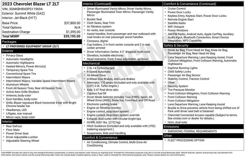 used 2023 Chevrolet Blazer car, priced at $25,000