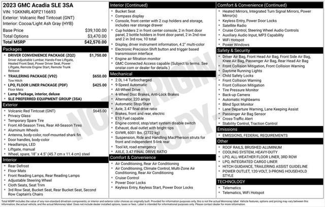 used 2023 GMC Acadia car, priced at $30,500