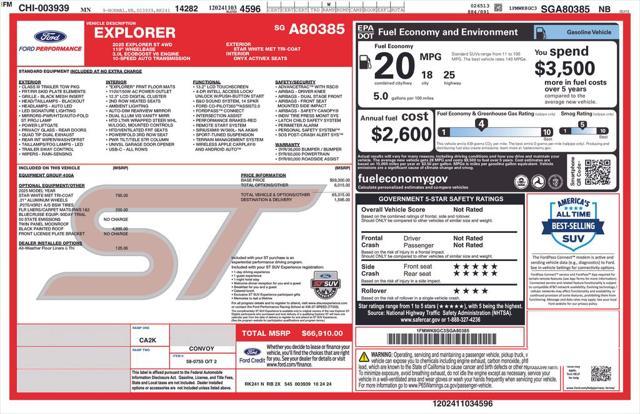 new 2025 Ford Explorer car, priced at $61,847