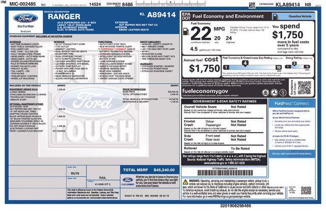 used 2019 Ford Ranger car, priced at $29,400