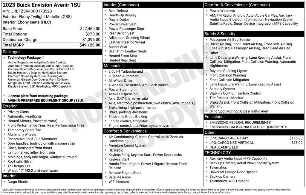 used 2023 Buick Envision car, priced at $31,800