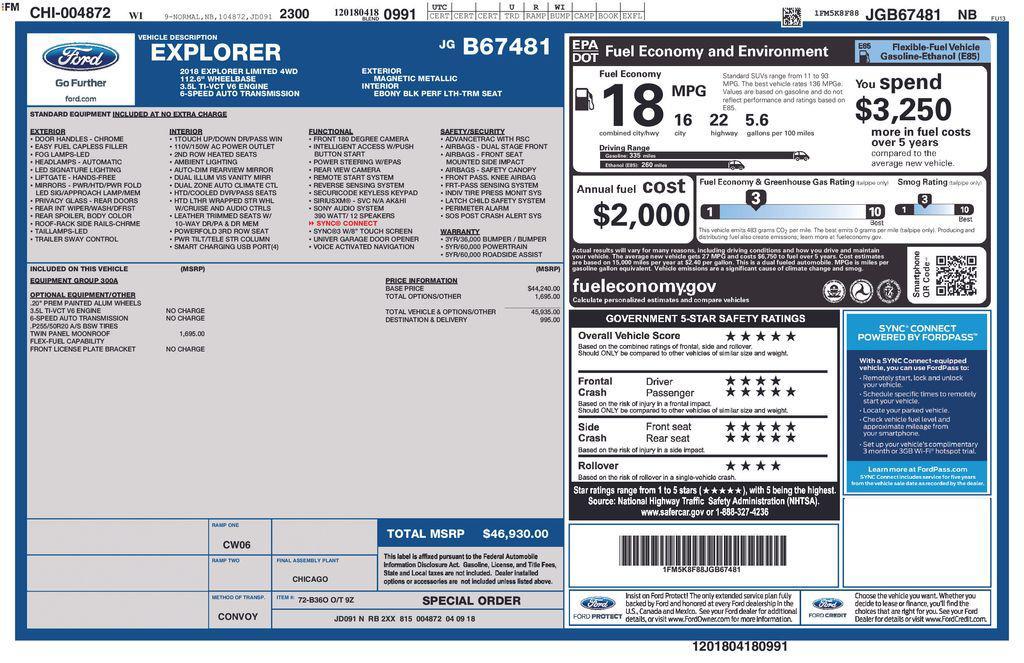 used 2018 Ford Explorer car, priced at $17,000