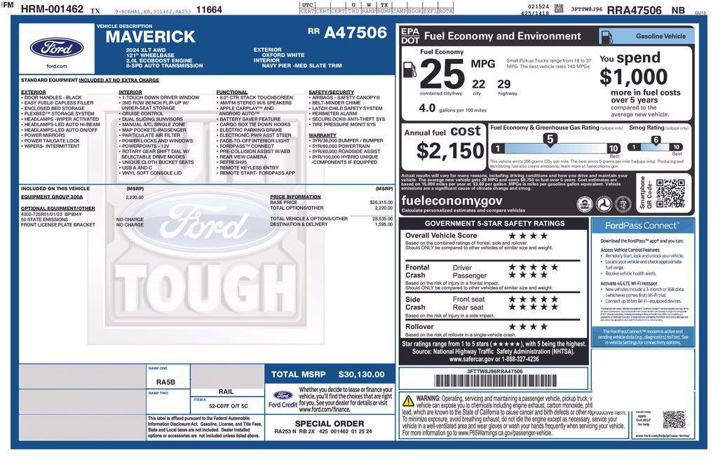 used 2024 Ford Maverick car, priced at $29,000