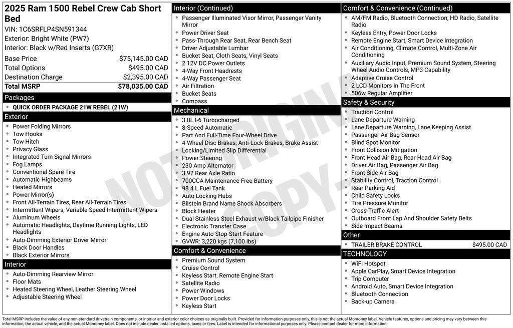 used 2025 Ram 1500 car, priced at $48,000