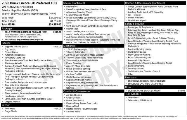 used 2023 Buick Encore GX car, priced at $24,500