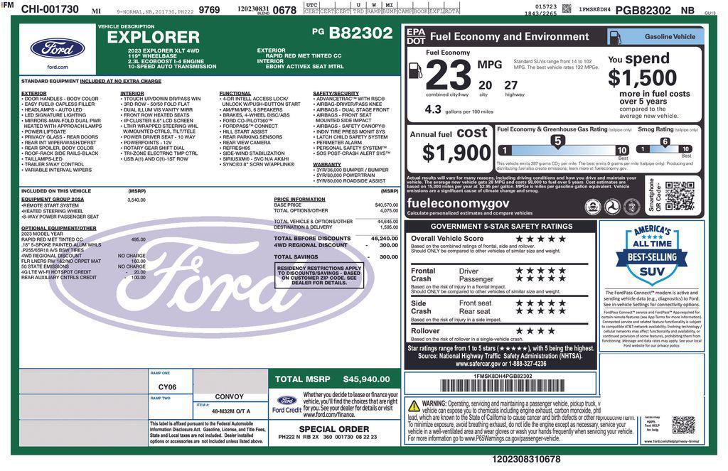 used 2023 Ford Explorer car, priced at $31,000