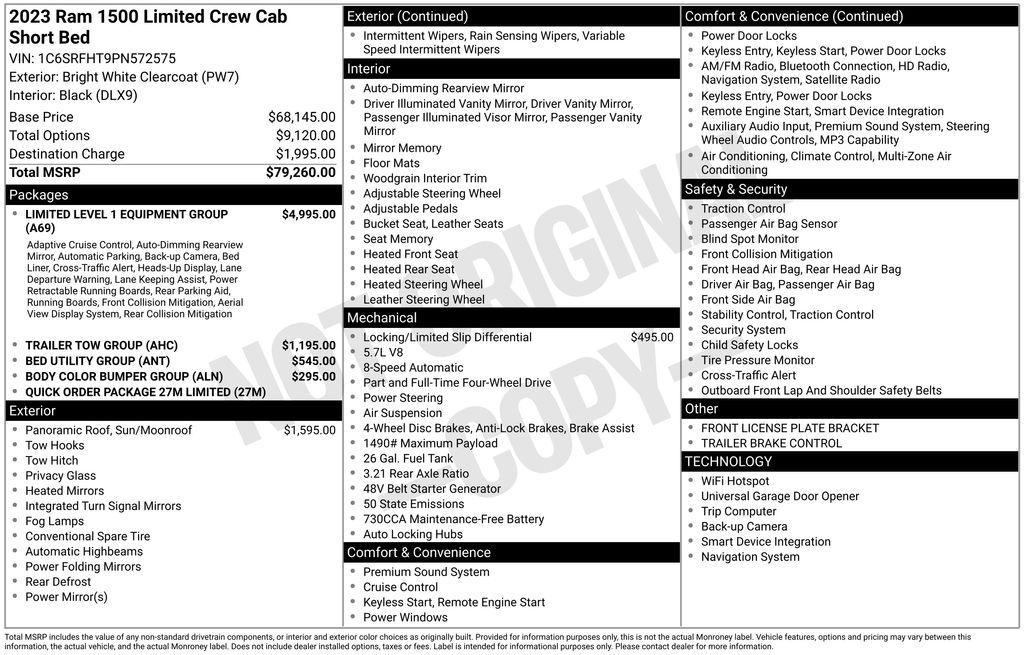 used 2023 Ram 1500 car, priced at $44,400
