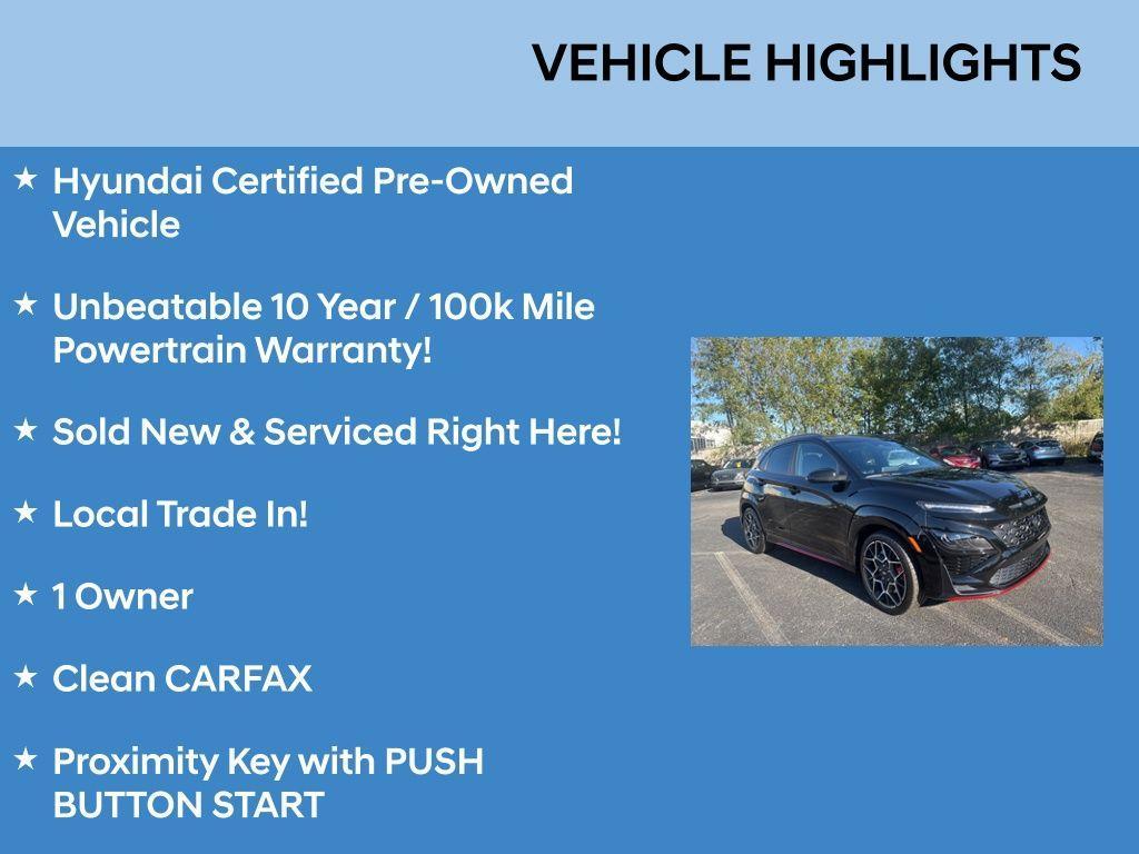 used 2022 Hyundai Kona N car, priced at $25,998