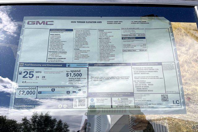 new 2026 GMC Terrain car, priced at $32,895