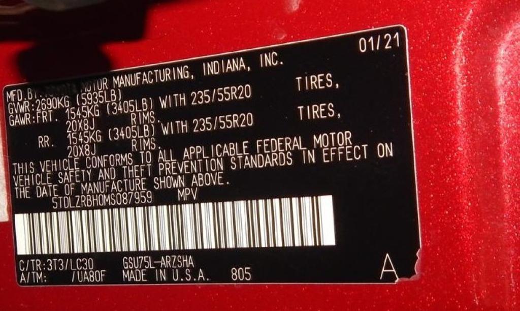 used 2021 Toyota Highlander car, priced at $24,898