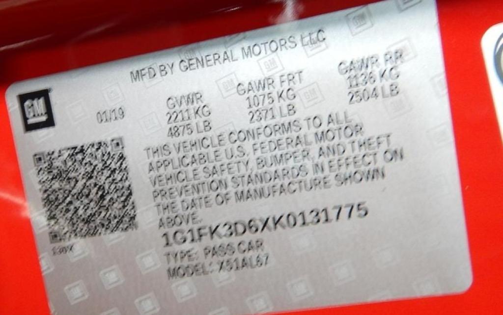 used 2019 Chevrolet Camaro car, priced at $54,895