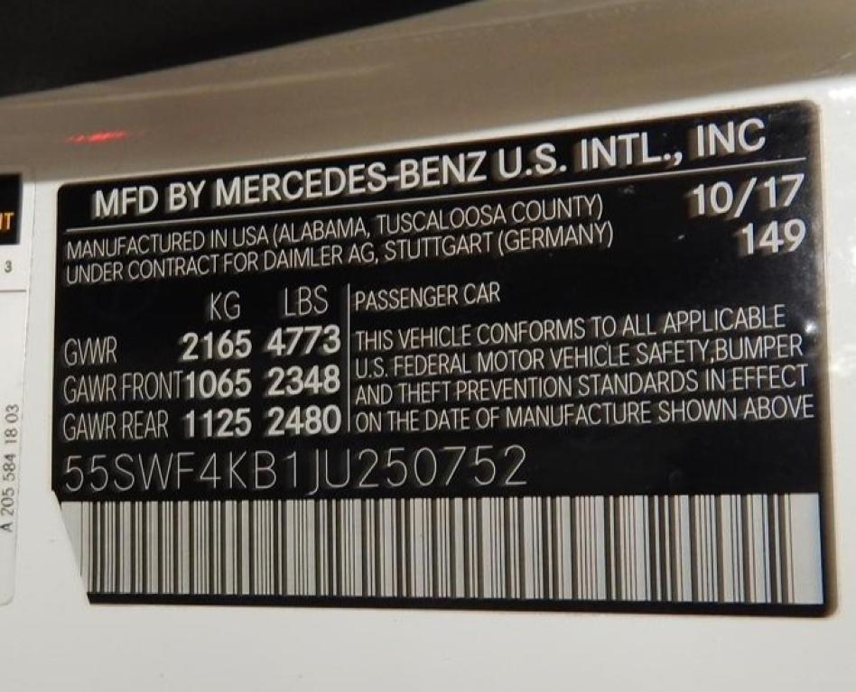 used 2018 Mercedes-Benz C-Class car, priced at $19,995