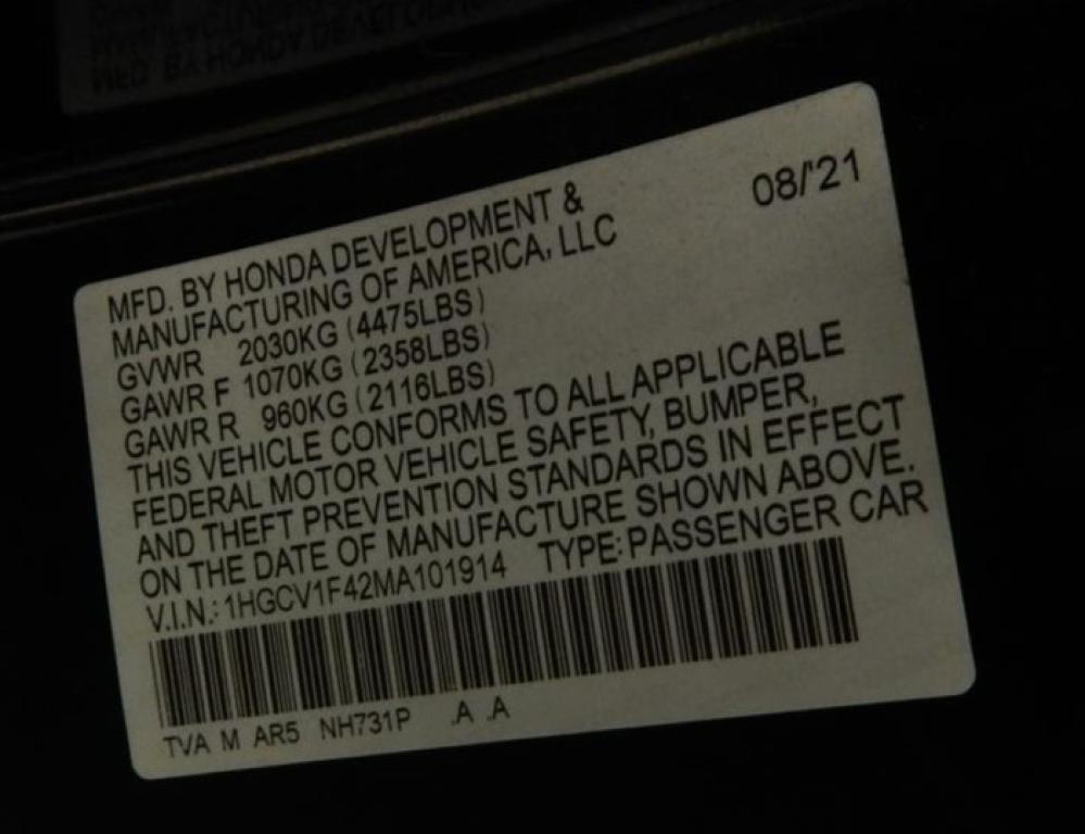 used 2021 Honda Accord car, priced at $19,895