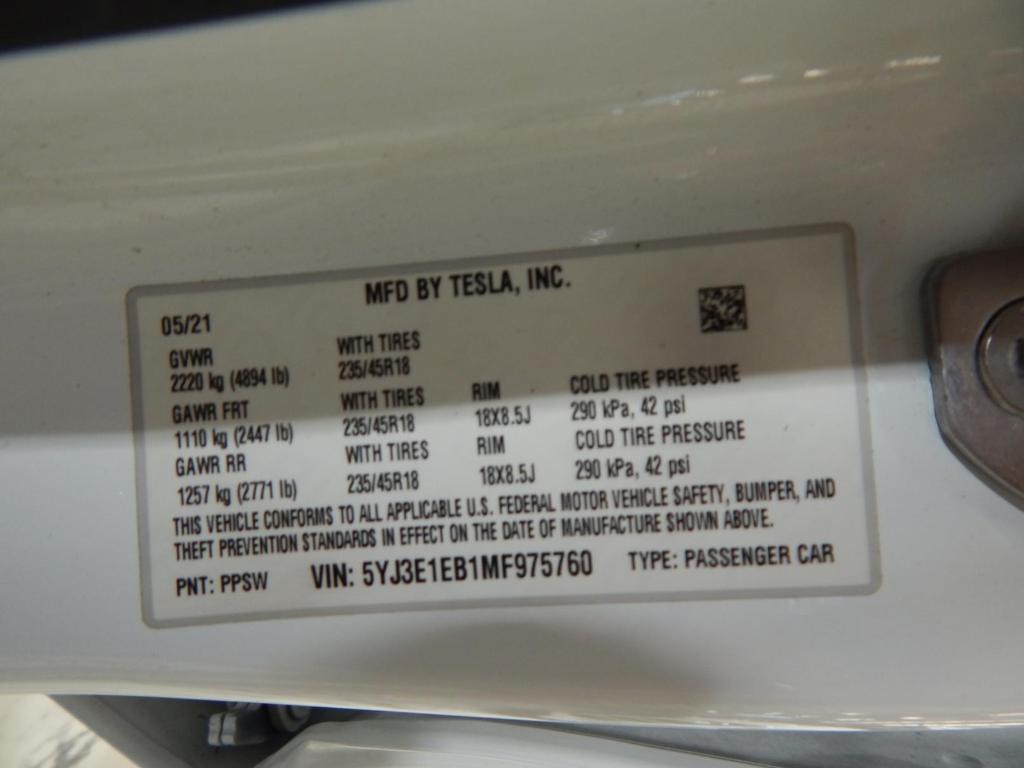used 2021 Tesla Model 3 car, priced at $19,895