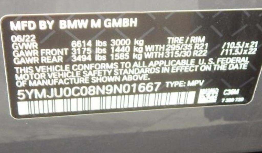 used 2022 BMW X5 M car, priced at $75,000