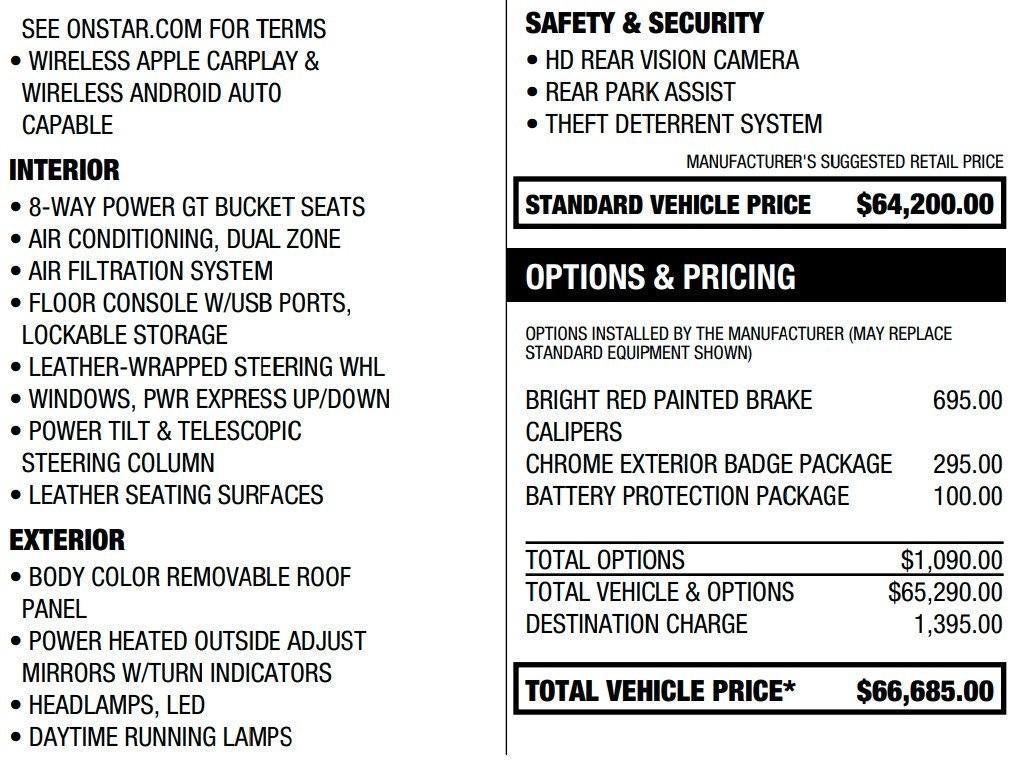 used 2023 Chevrolet Corvette car, priced at $60,995
