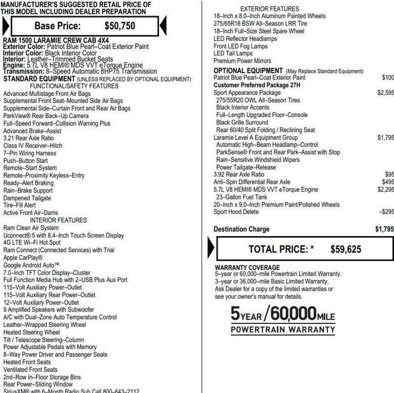 used 2022 Ram 1500 car, priced at $34,995