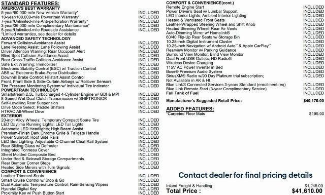 used 2022 Hyundai SANTA CRUZ car, priced at $22,495