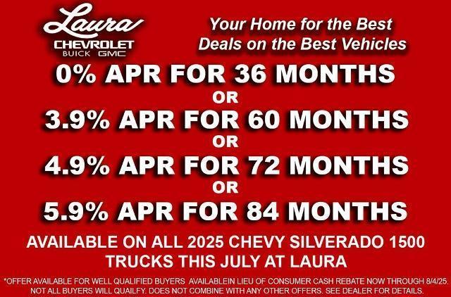 new 2025 Chevrolet Silverado 1500 car, priced at $56,620