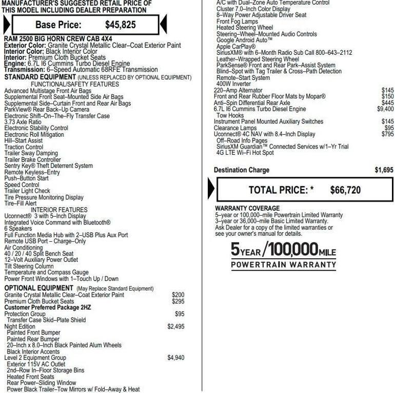 used 2021 Ram 2500 car, priced at $44,995