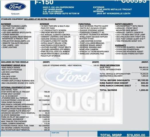 used 2023 Ford F-150 car, priced at $54,995