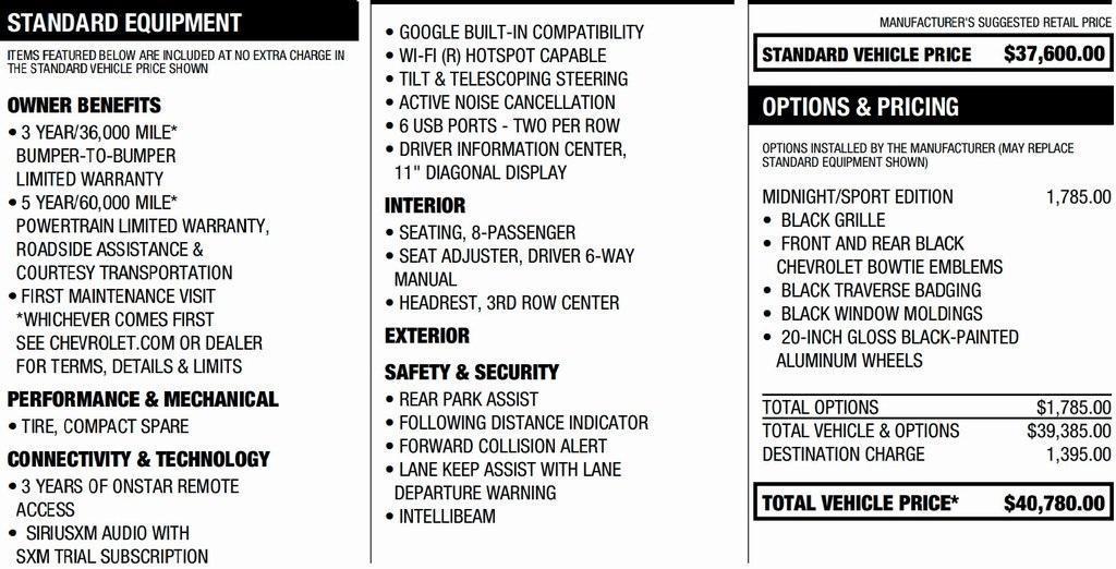 used 2024 Chevrolet Traverse car, priced at $35,495