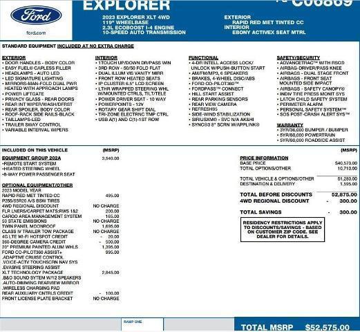 used 2023 Ford Explorer car, priced at $34,995