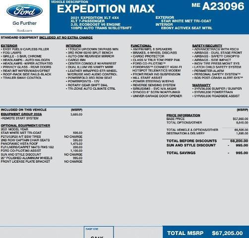 used 2021 Ford Expedition Max car, priced at $30,995