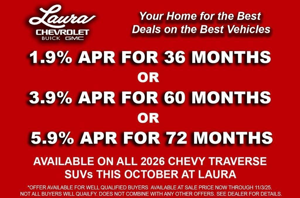 new 2026 Chevrolet Traverse car, priced at $58,795