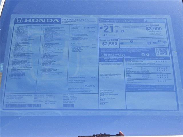 new 2024 Honda Ridgeline car, priced at $42,363