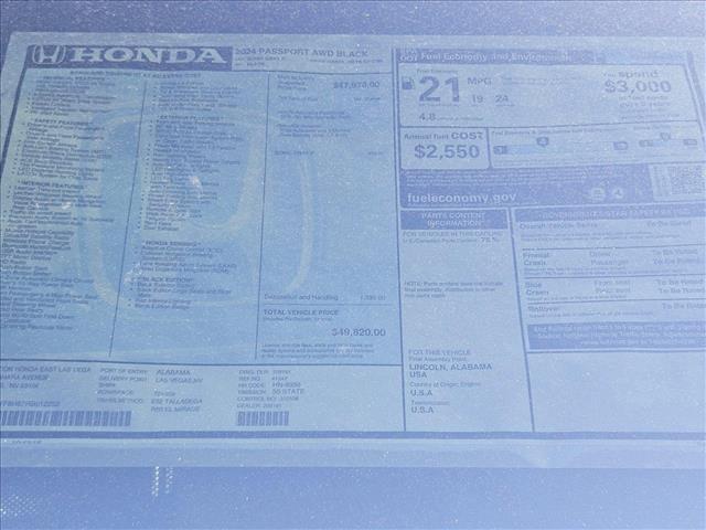 new 2024 Honda Passport car, priced at $45,981