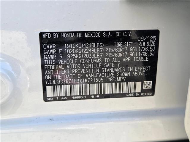 new 2026 Honda HR-V car, priced at $27,234