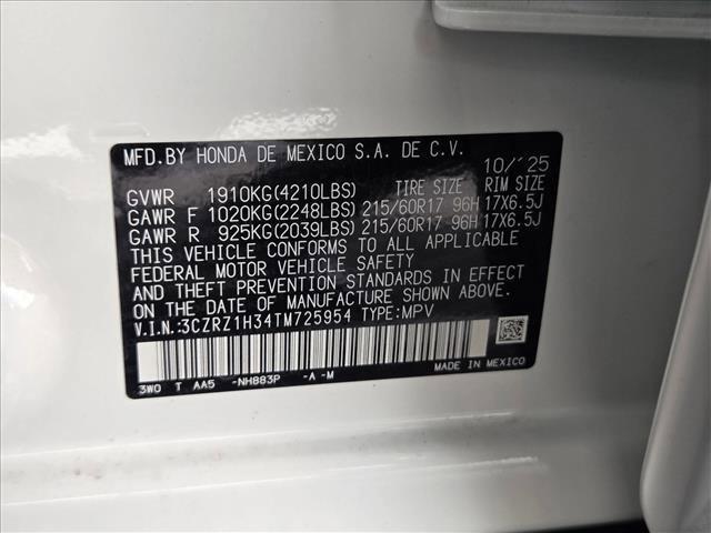 new 2026 Honda HR-V car, priced at $27,234